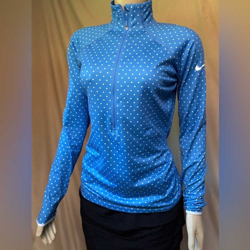 Nike Blue Polka Dot Long Sleeve Top